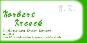 norbert krcsek business card